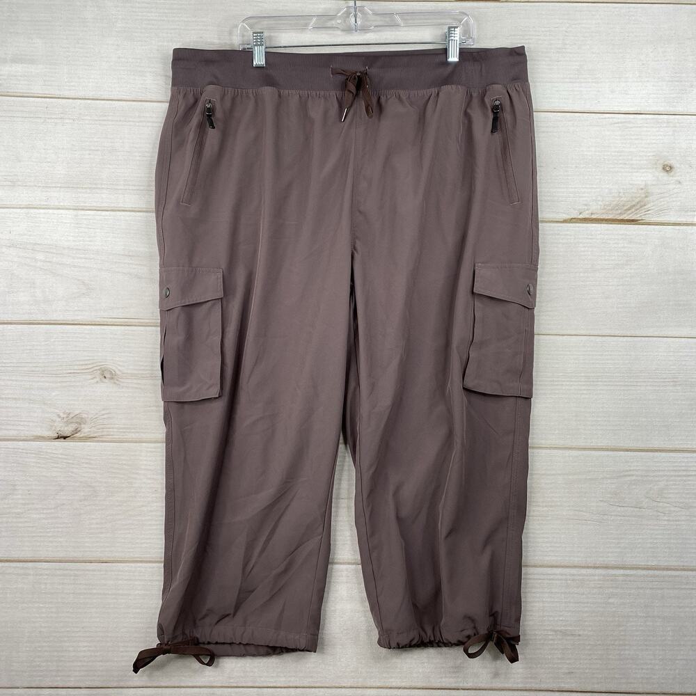 Soothfeel Women's Cargo Capris Pants Womens 3XL Purple Lightweight Quick Dry